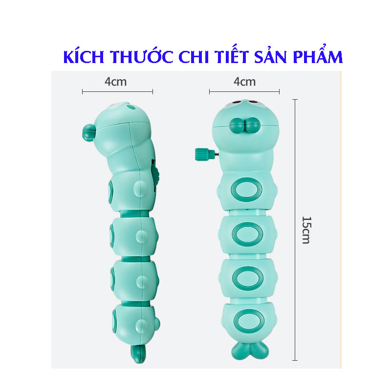 Đồ chơi con sâu chạy cót vui nhộn đáng yêu cho bé, chạy đà bằng dây cót,chất liệu nhựa ABS an toàn cho bé
