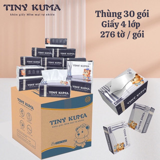 Thùng 30 gói khăn giấy Tiny Kuma
