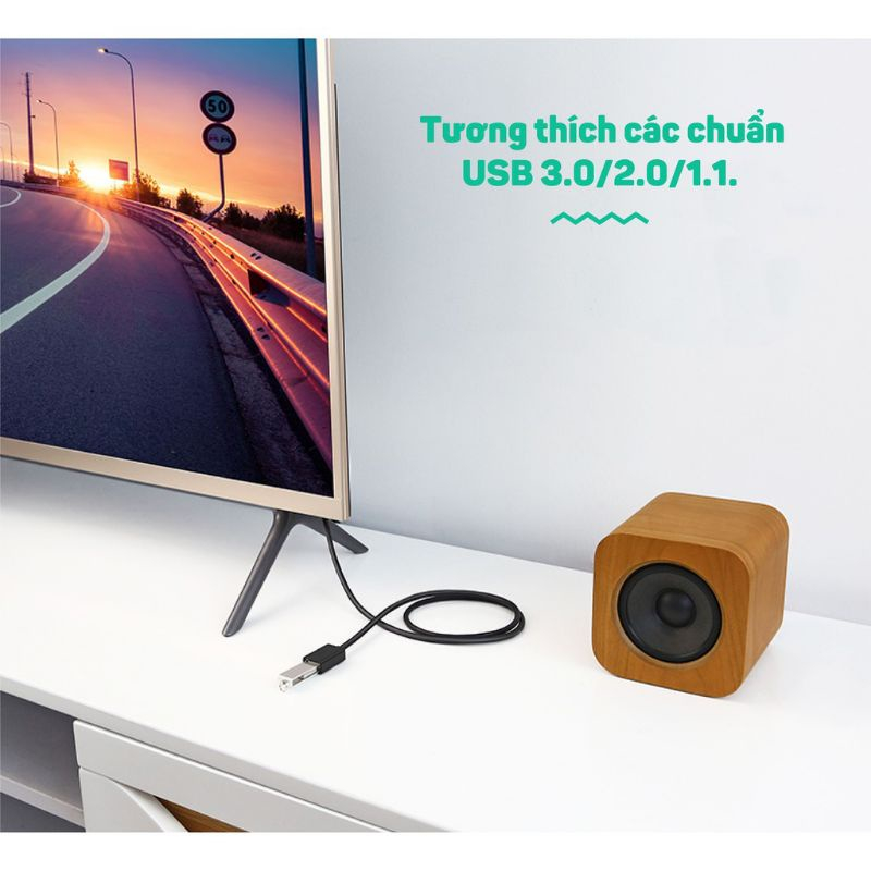 Dây cáp nối dài USB 3.0 mạ vàng chính hãng Ugreen US129 dây dạng dẹt và tròn dài từ 0,5-3M - Hàng Chính Hãng