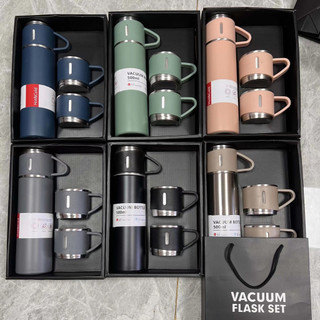 Bình nước giữ nhiệt, Bình giữ nhiệt 500ml kèm cốc sang trọng Cốc Giữ Nhiệt Quà Tặng Sang Trọng