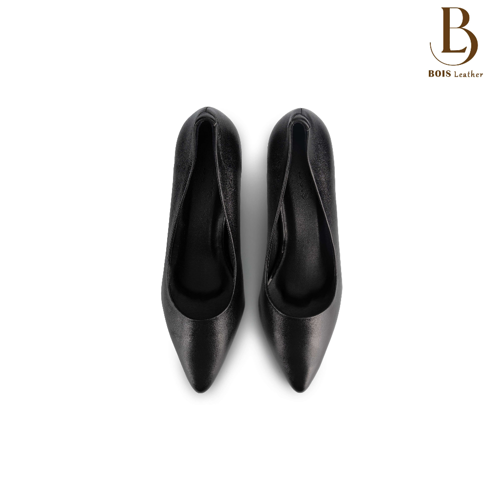Giày nữ Bois Leather DA THẬT cao cấp mũi trơn gót 5 cm