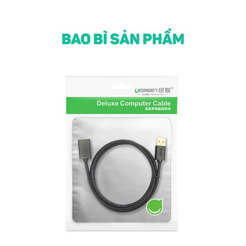 Dây cáp nối dài USB 3.0 mạ vàng chính hãng Ugreen US129 dây dạng dẹt và tròn dài từ 0,5-3M - Hàng Chính Hãng