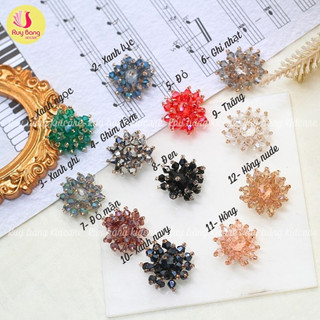 Nhụy cườm pha lê size nhỏ dùng là hoa nhụy cài cài, phụ kiện trang trí...