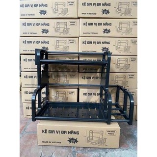 Kệ đựng gia vị kèm thớt chữ H  sơn tĩnh điện Kệ gia vị 2 tầng đa năng