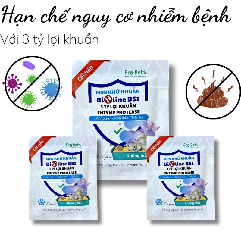 Men Khử Khuẩn Cát Vệ Sinh Mèo Bioline - Khử Mùi Hôi Diệt Mầm Bệnh