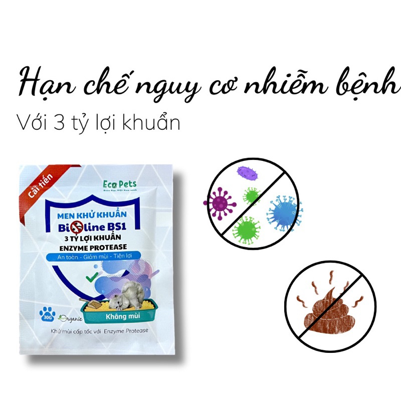 Men Khử Khuẩn Cát Vệ Sinh Mèo Bioline - Khử Mùi Hôi Diệt Mầm Bệnh