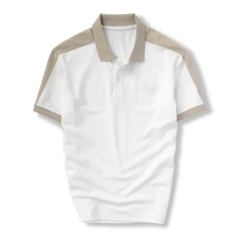 Áo Polo phối cầu vai nam nữ chất liệu vải CVC cá sấu .