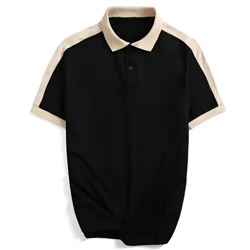 Áo Polo phối cầu vai nam nữ chất liệu vải CVC cá sấu .