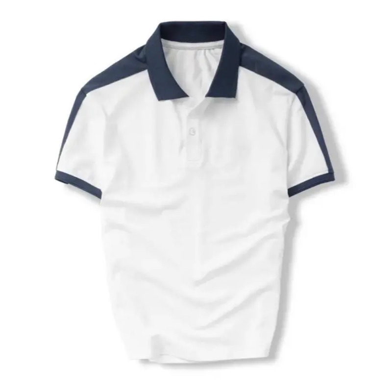 Áo Polo phối cầu vai nam nữ chất liệu vải CVC cá sấu .