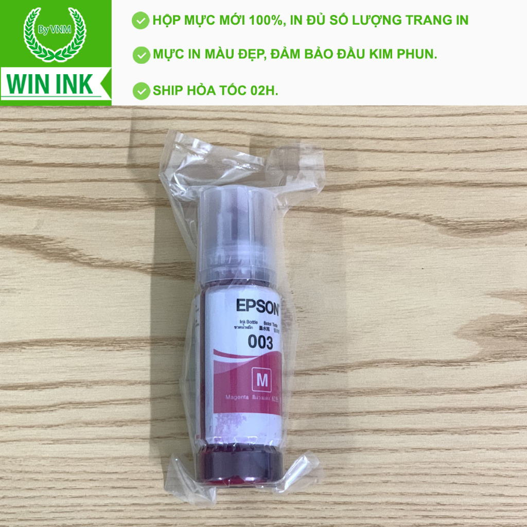 Mực in Epson 003 dùng cho máy in Epson L1110/ L1210/ L1250/L3110/L3150 đủ màu C/M/Y/BK