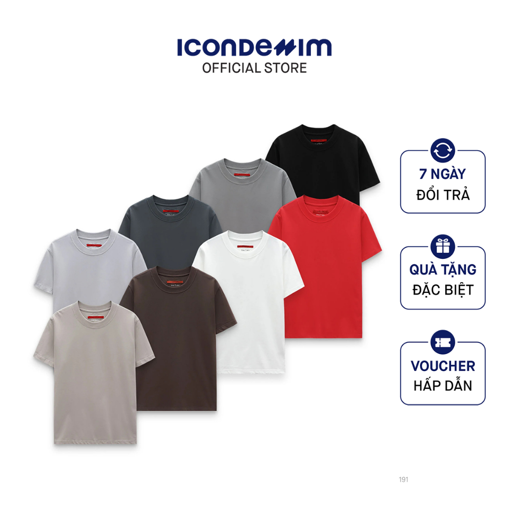Áo Thun Unisex Cổ Tròn ICONDENIM Basic Ready-To-Wear ATID0191