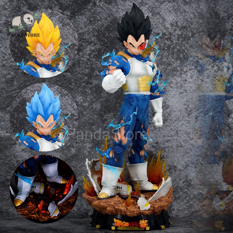 Mô Hình DragonBall Vegeta siêu chất 3 đầu thay thế - có led trên đầu - Figure DragonBall - Hộp c