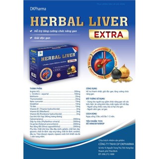 Thải độc gan, bổ gan, mát gan, hạ men gan, tăng cường chức năng gan herbal liver extra h 60 viên - korea