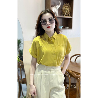Áo sơ mi nữ tay cộc hàng qc chất linen mềm mát 11 màu