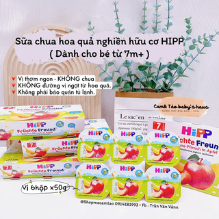 (Date: 2/2025) Sữa chua hoa quả nghiền hữu cơ HIPP nội địa Đức ( Lốc 6 hộp x50g )
