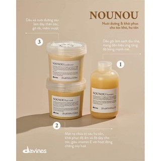Dầu gội, dầu xả davines nounou cho tóc khô, hư tổn 250ml/