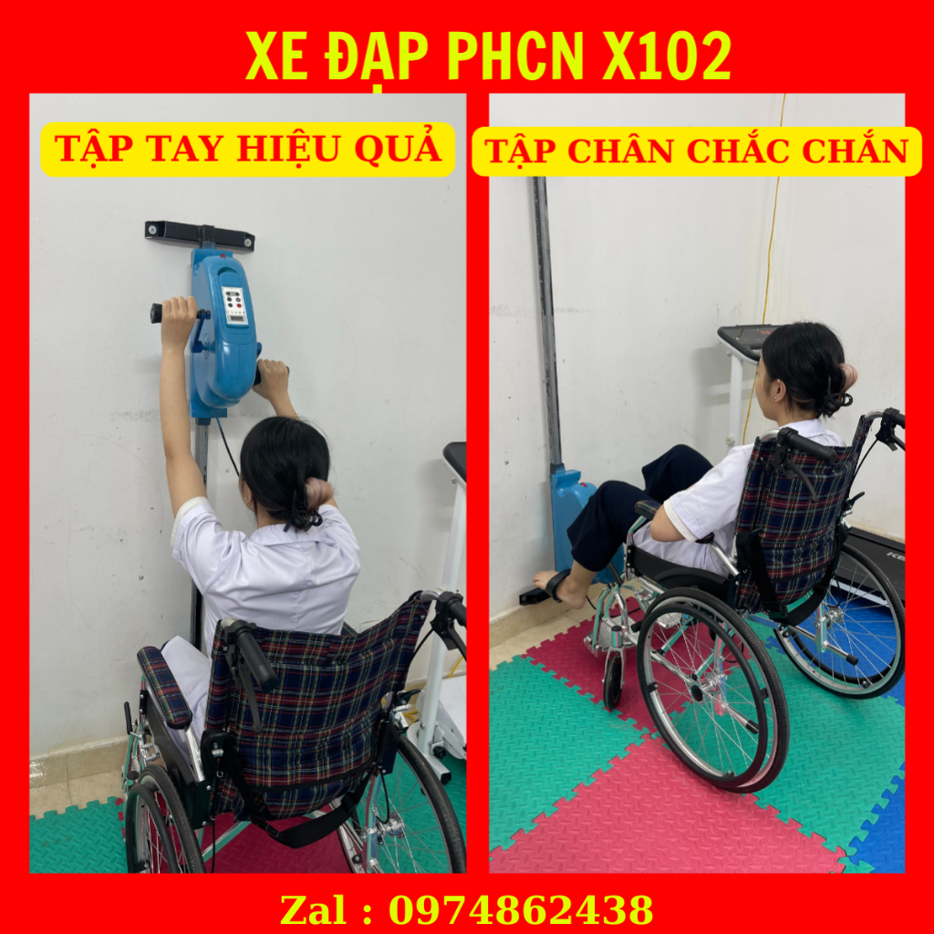 Xe đạp phục hồi chức năng X102 - Máy tập tay chân bảo hành 1 năm