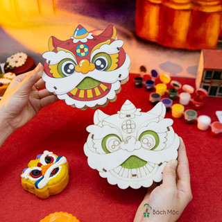 Đèn lồng gỗ trung thu cho con tự tô màu