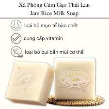Xà Phòng Cám Gạo Và Sữa Tươi Jam Rice Milk Soap trắng da Thái Lan cho mặt và cơ thể 60g