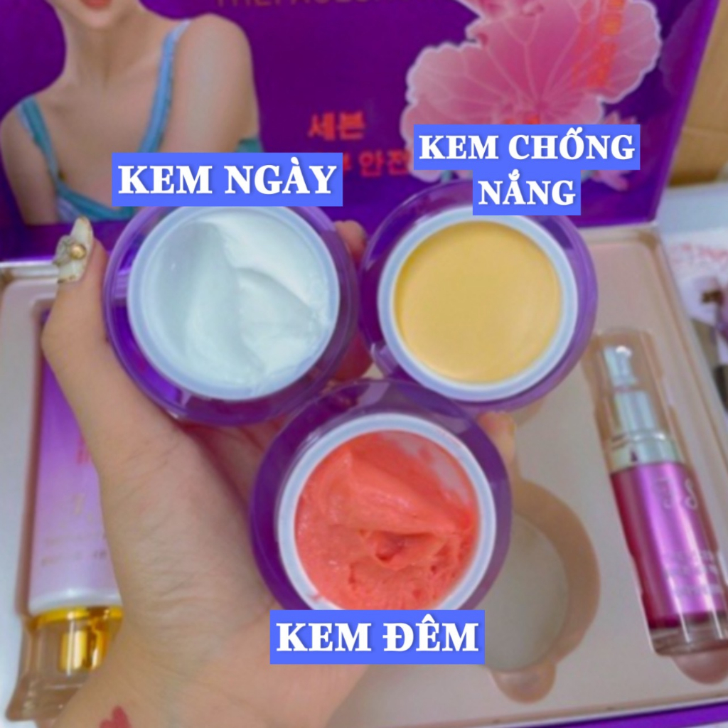 Bộ Mỹ phẩm TS Tím 5in1 Cao Cấp Chuyên Làm Mờ Nám Tàn Nhang Và Trắng Da Tự Nhiên