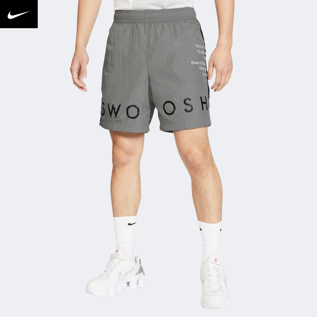 NIKE - Quần ngắn thể thao nam nữ Nike Sportswear Swoosh Woven Short chính hãng - Xám