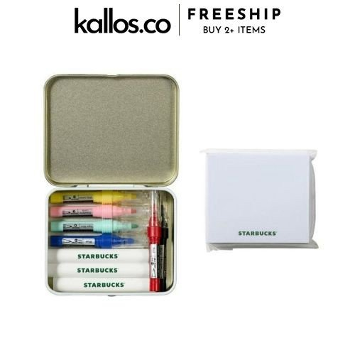 Hộp Bút Bi Màu Starbucks Tin Case Stationery Set Văn Phòng Phẩm - Kallos Vietnam