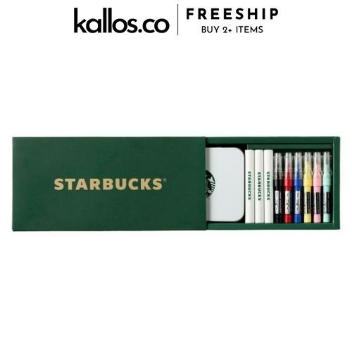 Hộp Bút Bi Màu Starbucks Tin Case Stationery Set Văn Phòng Phẩm - Kallos Vietnam