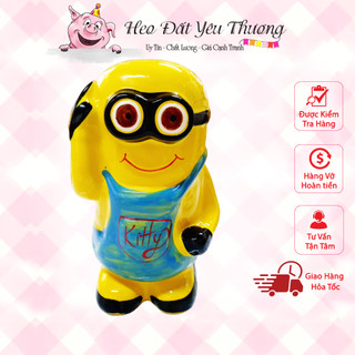 Ống tiết kiệm hình dáng Minion - gốm sứ cao cấp quà tặng cho bé
