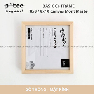 Khung ảnh gỗ 8x8 8x10 Canvas Mont Marte - Khung Hình Gỗ Thông Mặt Kính Trang Trí Treo Tường Để Bàn - Wood Frame by P'Tee