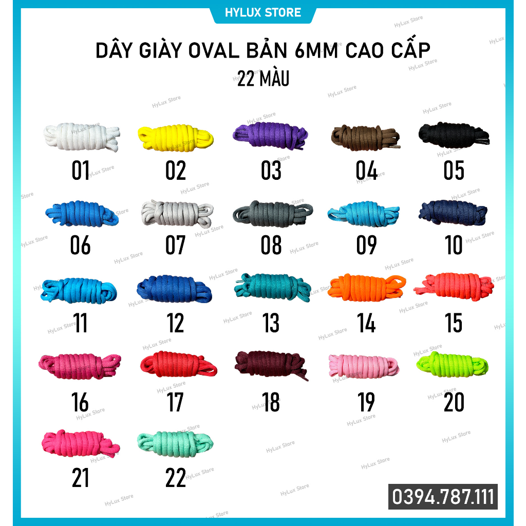 Dây Giày Oval Bản 6mm Cho Giày Bóng Rổ, Giày Thể Thao