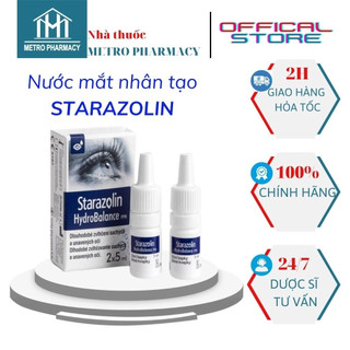  Nước mắt nhân tạo Starazolin-Nước mắt nhỏ lens-Nhập khẩu Balan-Dưỡng mắt dịu mắt giảm khô mắt-Hộp 2x5ml 
