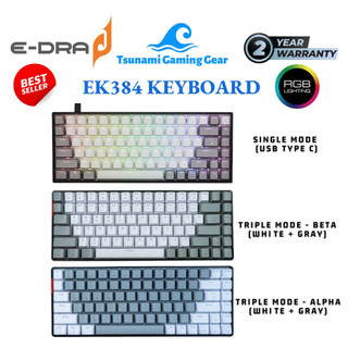Bàn phím cơ E-Dra EK384 Triple Mode (3 Mode) I E-Dra EK384 RGB (USB Type C) - Hàng chính hãng
