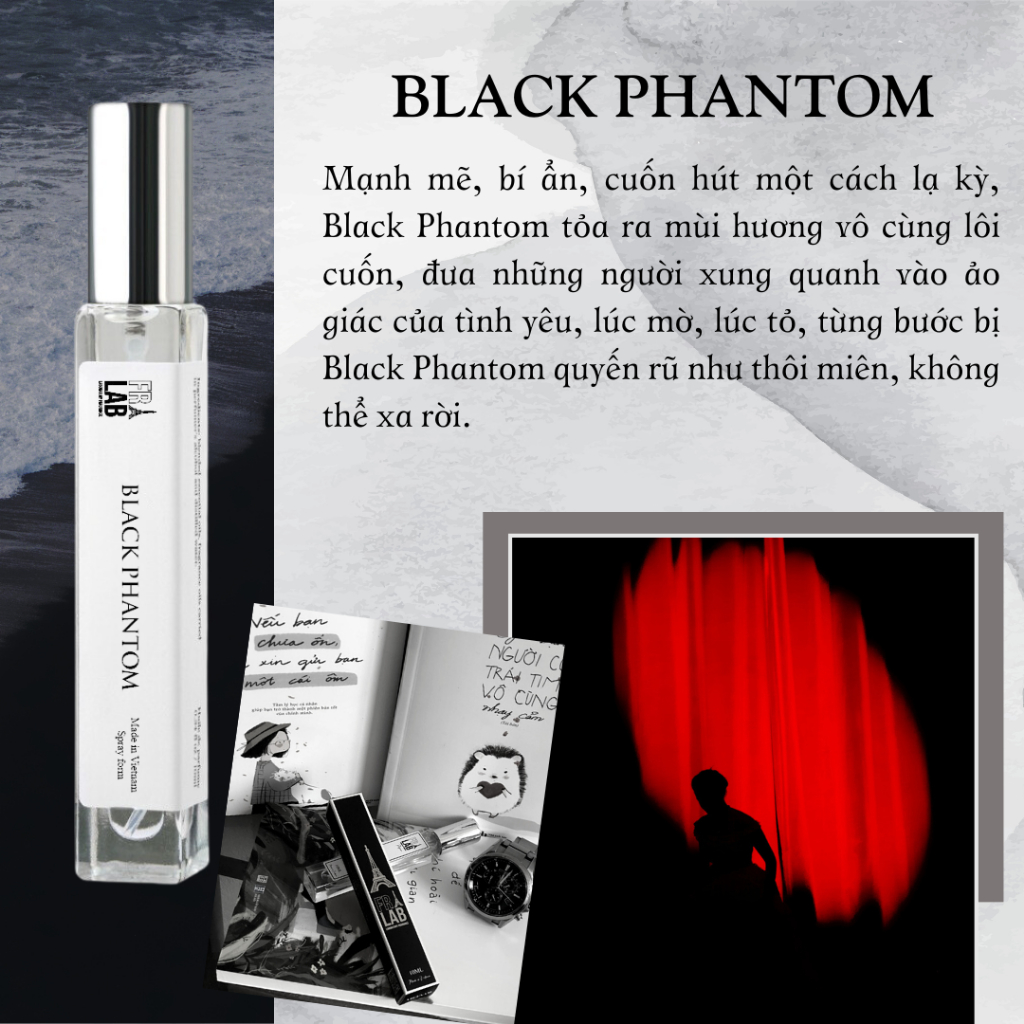 Nước Hoa Fralab Black Phantom Quyến Rũ, Bí Ẩn, Độc Đáo 10ml - Dạng Xịt Tiện Lợi