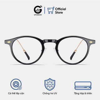 Gọng kính cận nam nữ Gitchee-Goo Irene gọng nhựa dáng oval mắt kính chống tia UV