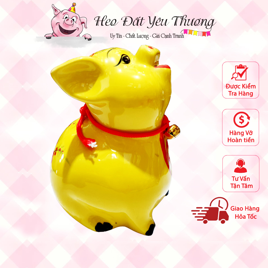 Lợn đất ăn tiền - gốm sứ cao cấp - quà tặng ý nghĩa ( size 1 )