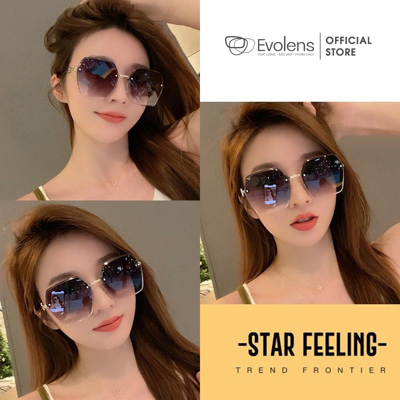 Kính mắt thời trang HOT TREND cao cấp, Chống tia UV400, Chống ánh sáng xanh, Gọng kính Unisex Mã EL019 - Evolens