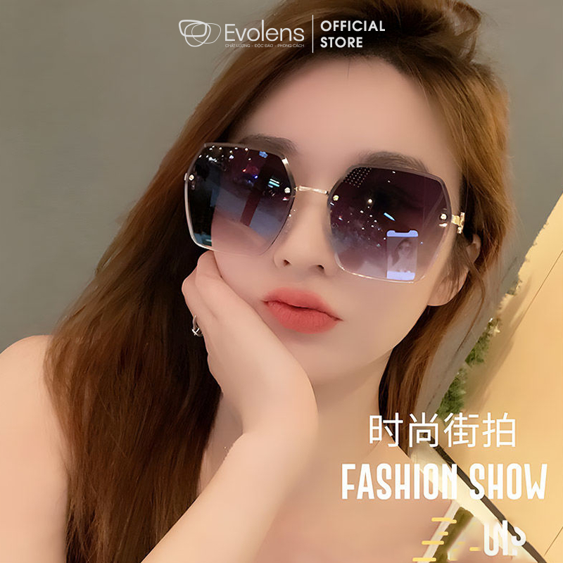Kính mắt thời trang HOT TREND cao cấp, Chống tia UV400, Chống ánh sáng xanh, Gọng kính Unisex Mã EL019 - Evolens