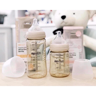 Bình sữa Moyuum Hàn Quốc cho bé với núm ti siêu mềm, nhựa PPSU 170ml/ 270ml mẫu mới (Nội Địa Hàn) và phụ kiện đi kèm