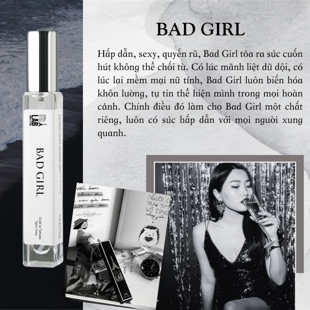 Nước Hoa Nữ Fralab Bad Girl Ngọt Ngào, Cá Tính, Quyến Rũ 10ml