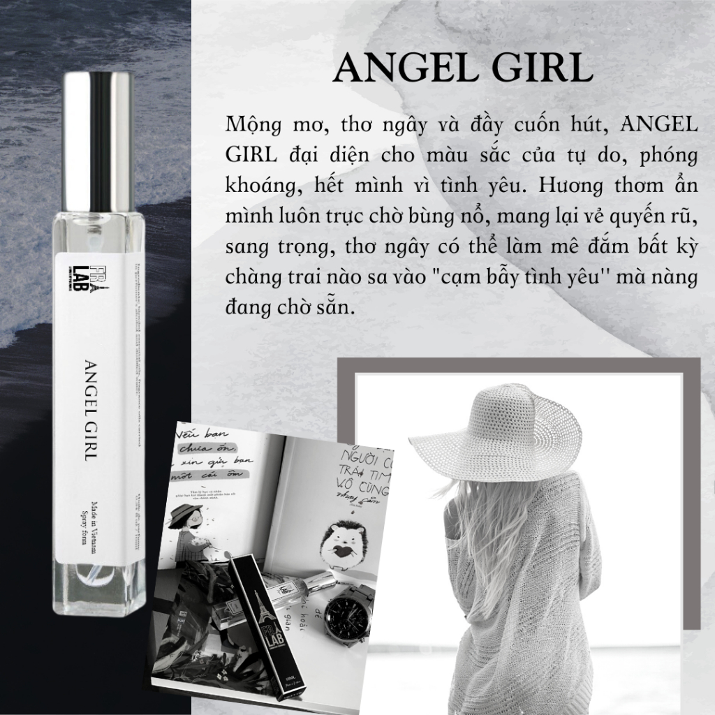 Nước Hoa Nữ Fralab Angle Girl, Sweet Girl và School Girl Ngọt Ngào, Mộng Mơ, Quyến Rũ, Chai Xịt 10ml