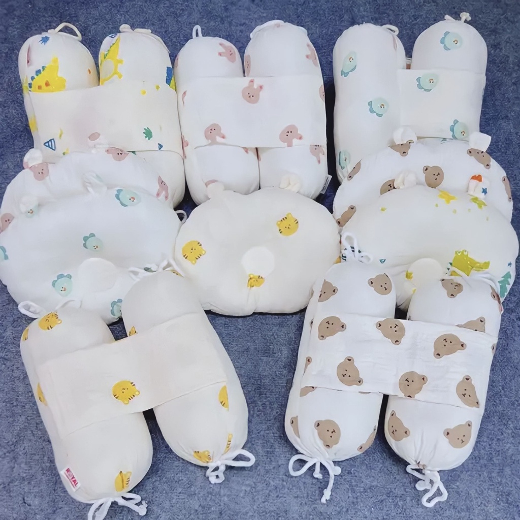 Bộ chặn kèm gối bông xô Muslin cho bé