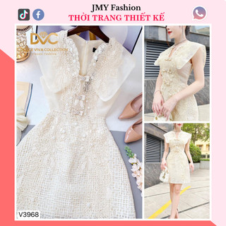 V3968 Váy be ren hoa nổi dáng A ngắn [Dolce Viva Colection (DVC)] váy dự tiệc đính nơ sang chảnh