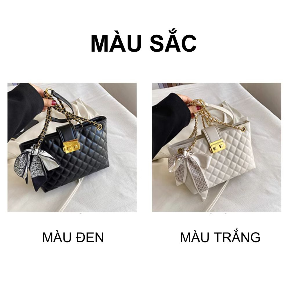 Túi xách nữ trần trám đẹp kèm nơ đi làm đi chơi da PU đeo chéo đeo vai ROSASO TX20