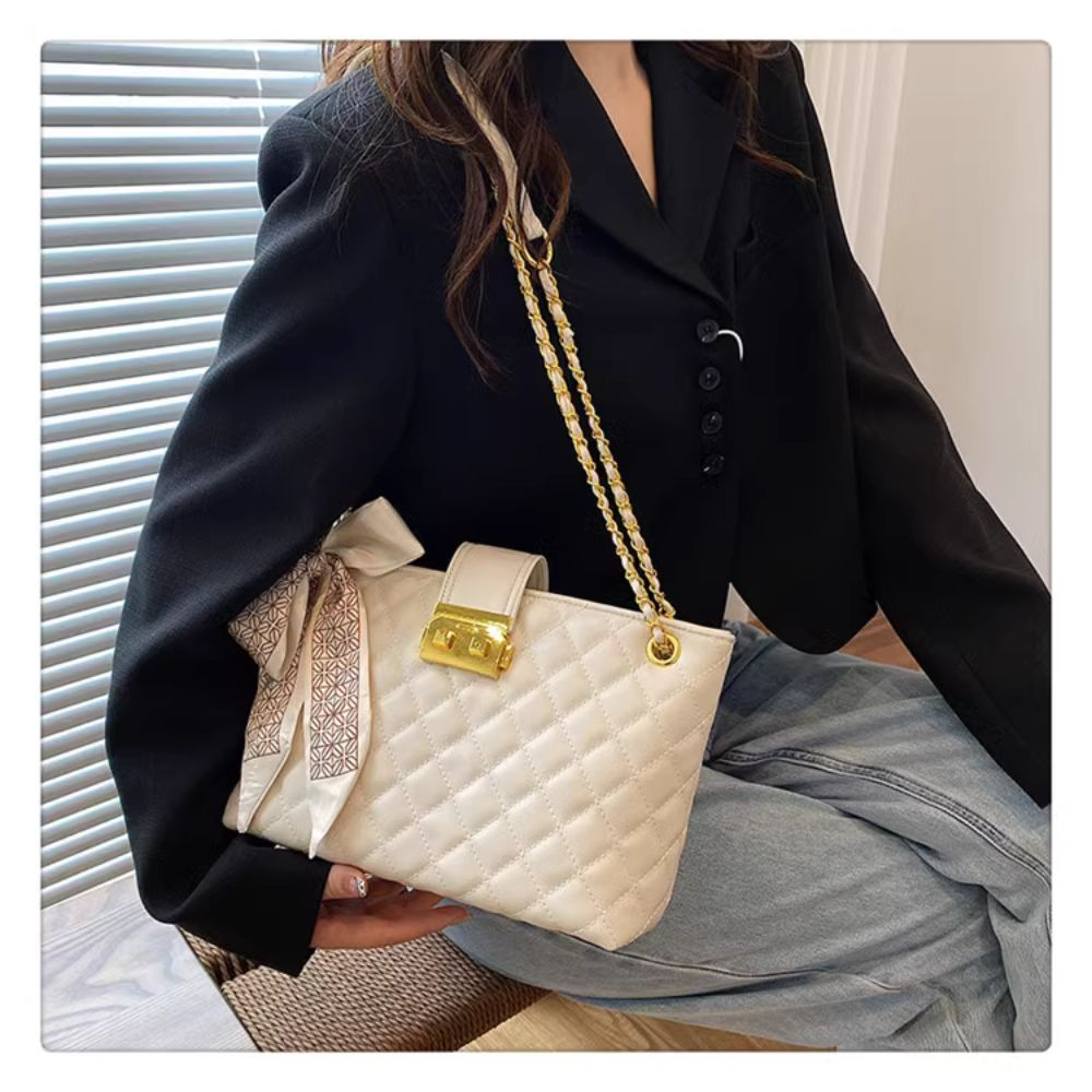 Túi xách nữ trần trám đẹp kèm nơ đi làm đi chơi da PU đeo chéo đeo vai ROSASO TX20