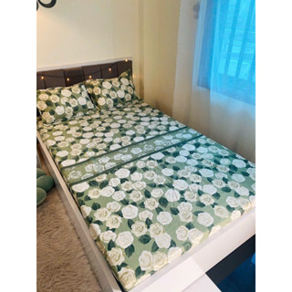 SET BỘ 3 MÓN: 2 VỎ GỐI + 1GA  cotton poly hàn quốc Ga chun bọc đệm ga trải giường drap giường giá rẻ( k kèm ruột gối)