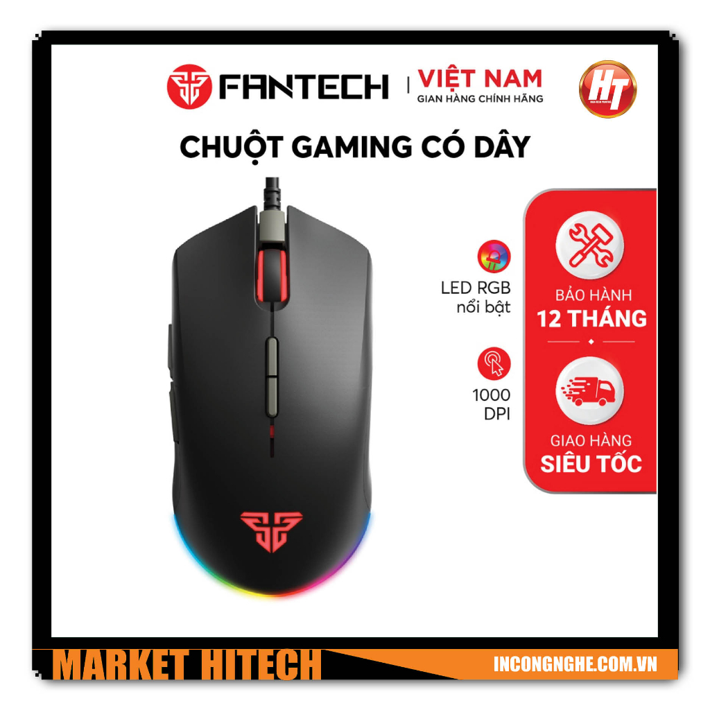 Chuột Gaming Macro FANTECH X17 BLAKE 10000 DPI LED RGB Chroma 16,8 Triệu Màu Phần Mềm Tùy Chỉnh - Hàng Chính Hãng