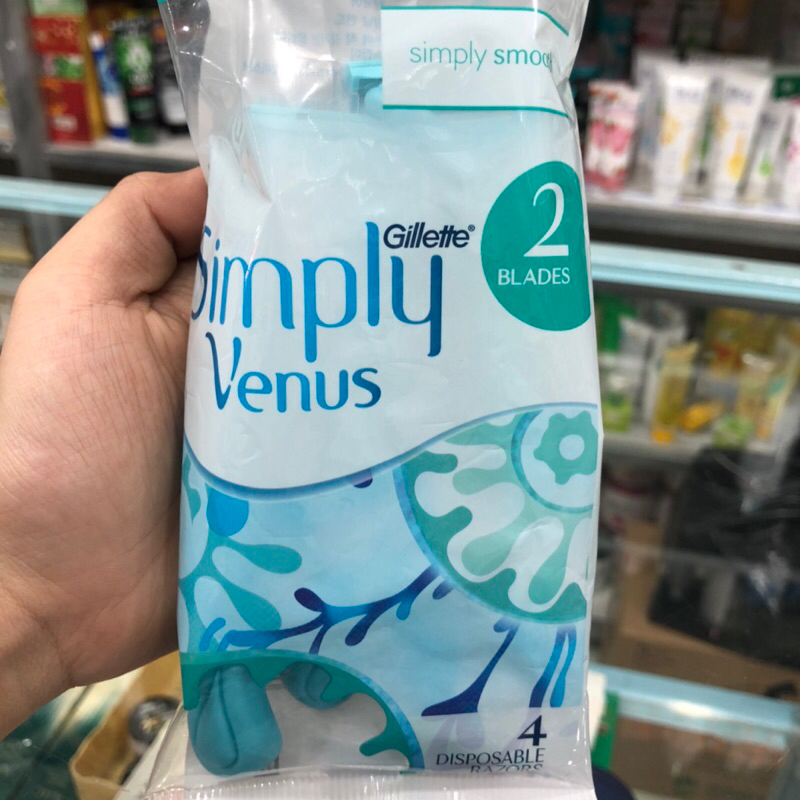 Dao Cạo Nữ Gillette Venus Simply 2 Basic 2 Lưỡi (Vỉ 4 Cây)