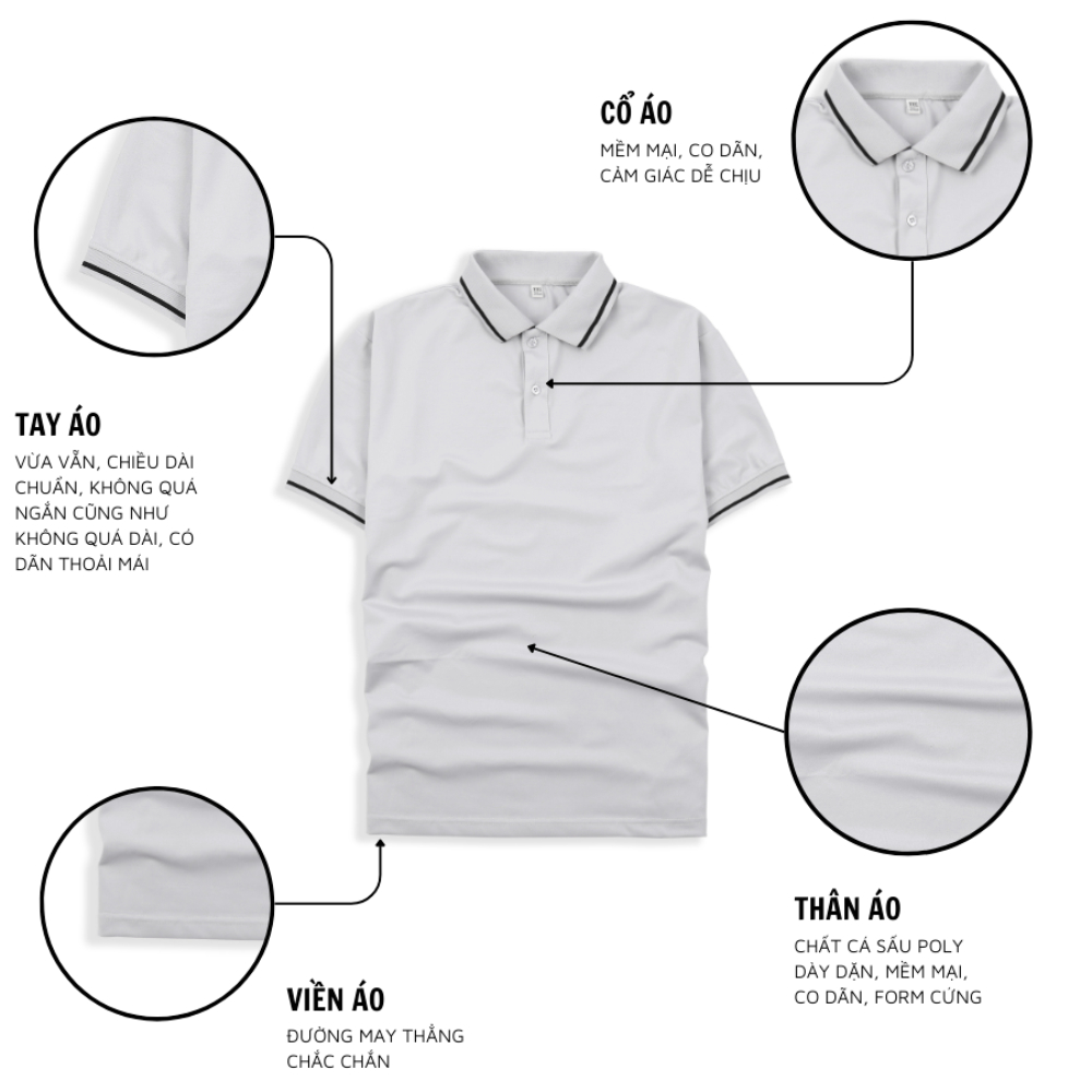 Áo polo nam áo thun nam có cổ Padas vải cá sấu co giãn 4 chiều chống nhăn bền màu đen trắng xanh be size M L XL AP01