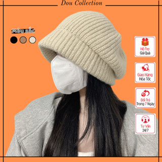 Mũ len unisex nam nữ, Nón len chất đan dày dặn hoạ tiết trơn phong cách basic thời trang thu đông - Mã NL015