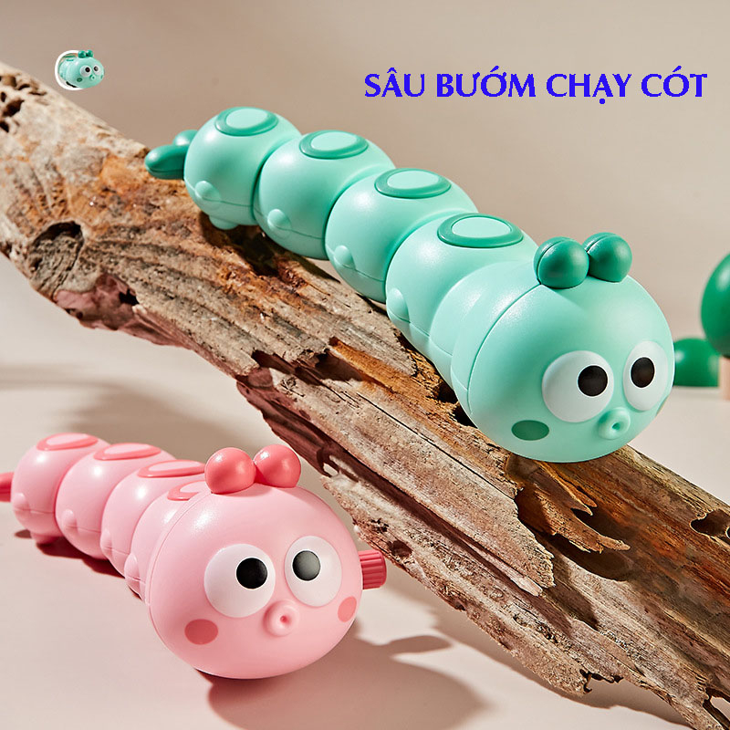 Đồ chơi con sâu chạy cót vui nhộn đáng yêu cho bé, chạy đà bằng dây cót,chất liệu nhựa ABS an toàn cho bé